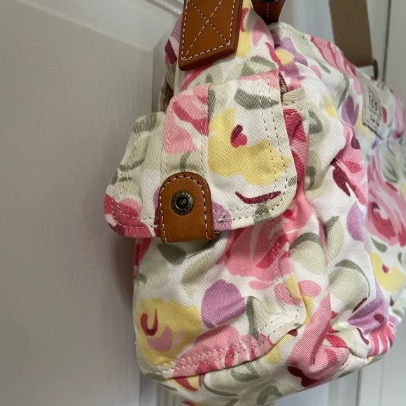 Fossil | Classic Floral Canvas Crossbody Shoulder Bag. Adjustable Straps. Pink - Picture 3 of 12